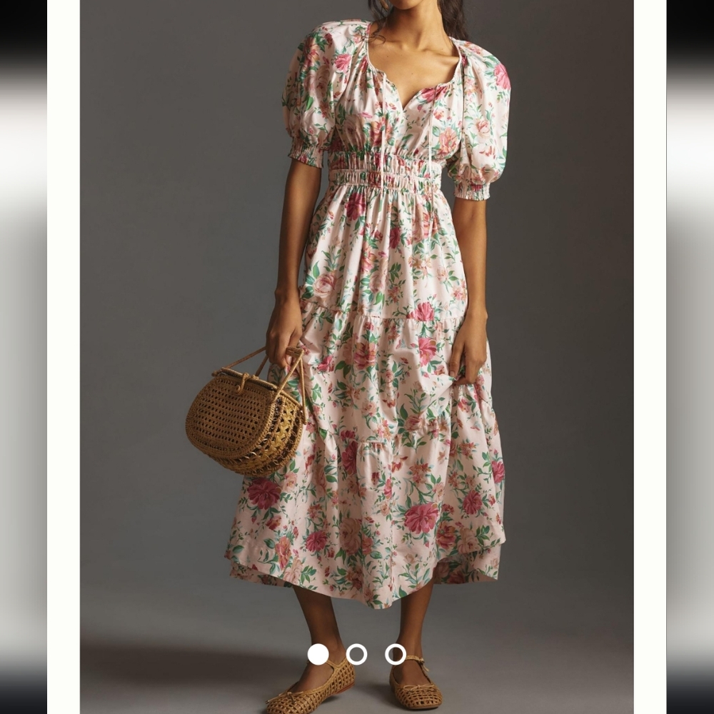 Anthropologie The Somerset Maxi Dress Puff Sleeve Edition - Picture 12 of 15
